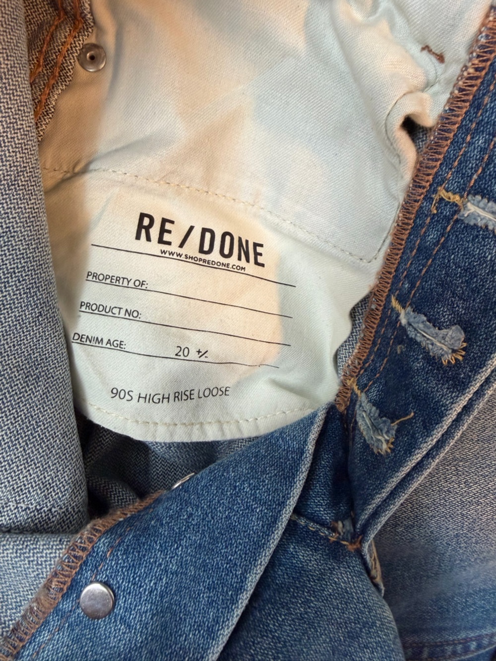 Re/Done 90s High Rise Loose Jeans - SIZE 24 - Picture 3 of 7
